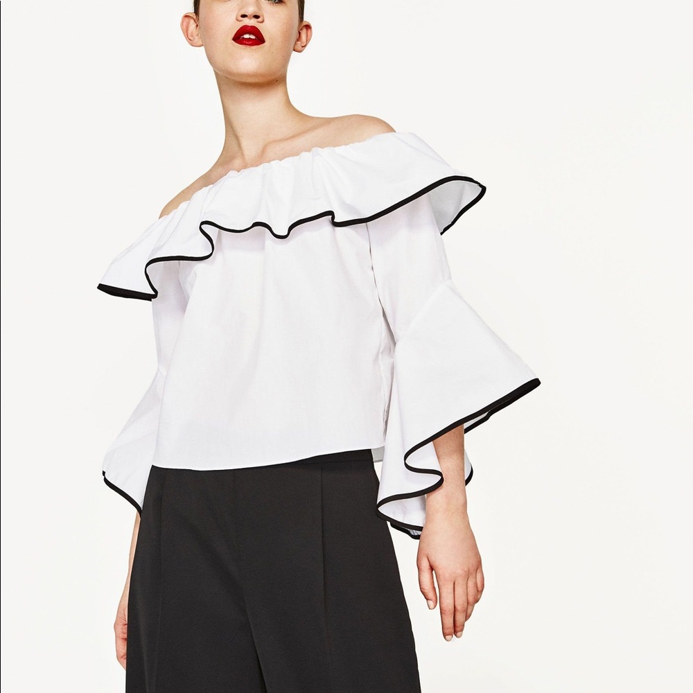 Zara flounce blouse